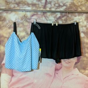 Blue & Black 2-Piece Swimsuit 34W